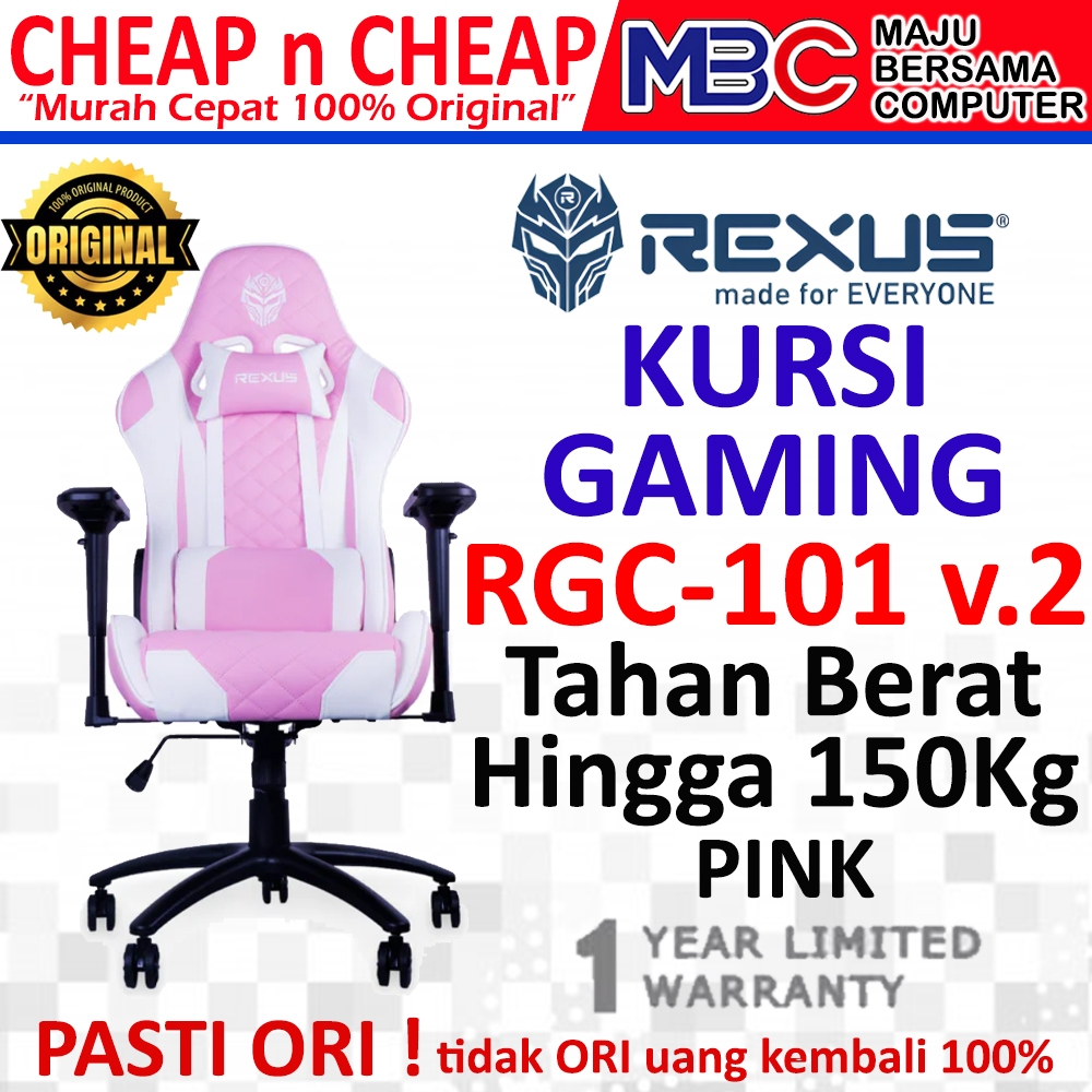 Rexus Gaming Chair RGC 101 V.2 Special Colour PINK - Kursi gaming Venom RX