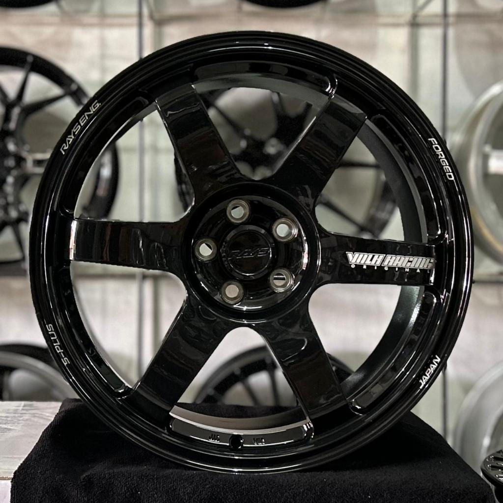 Rays TE37 Ring 18 Lebar 8.5 inch Pcd 5x100 Et 40 Warna Gloss Black  Velg Mobil New Avanza, New Xenia