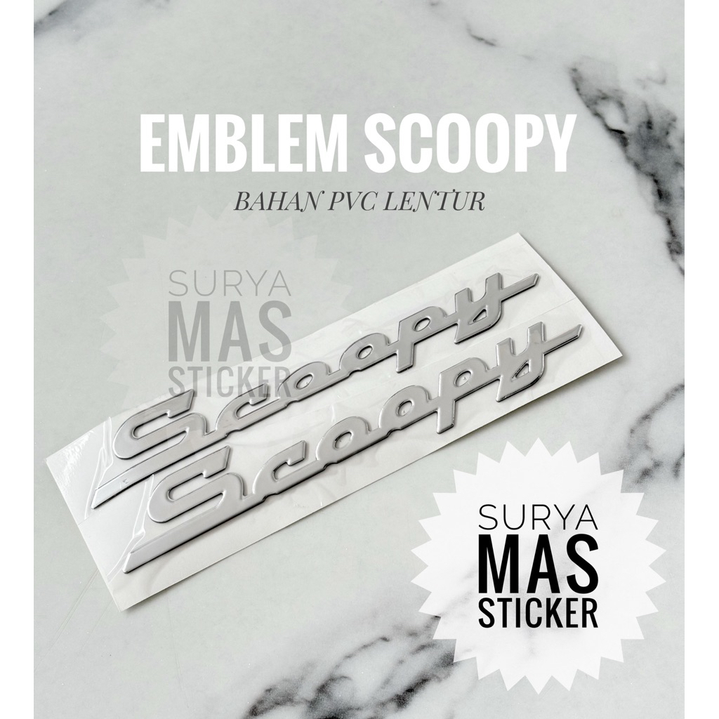 emblem logo scoopy old lama 2014 - 2016 sepasang motor
