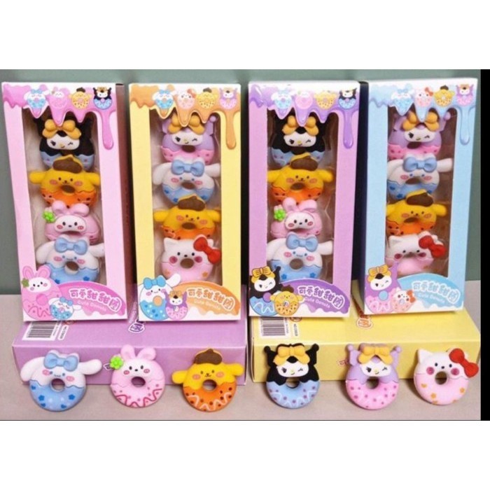 

*AMJ* (1 PCS) STIP KARAKTER ANAK / ERASER / PENGHAPUS SANSFRIEND LUCU / PENGHAPUS POTONG/MOTIF DONAT