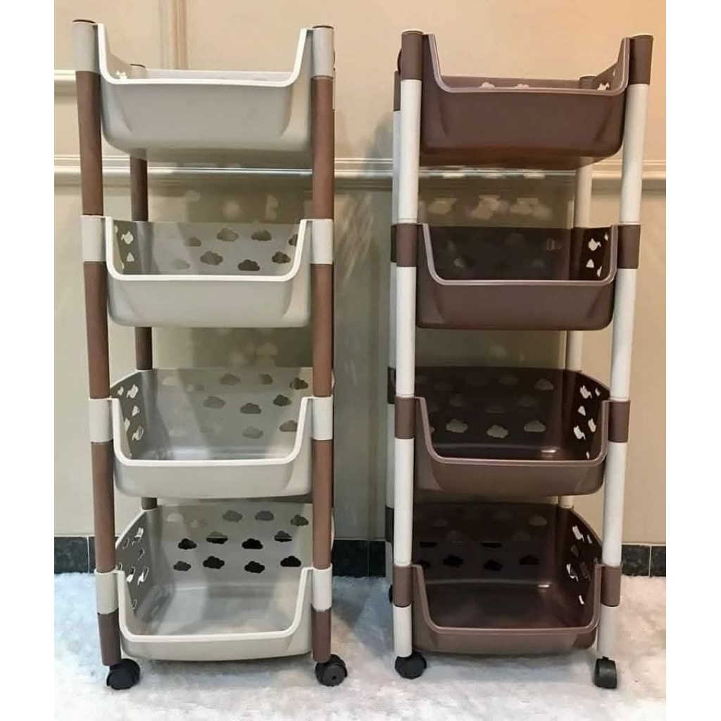 RAK BUENA 4 SUSUN SERBAGUNA BERODA BAHAN PLASTIK TEBAL