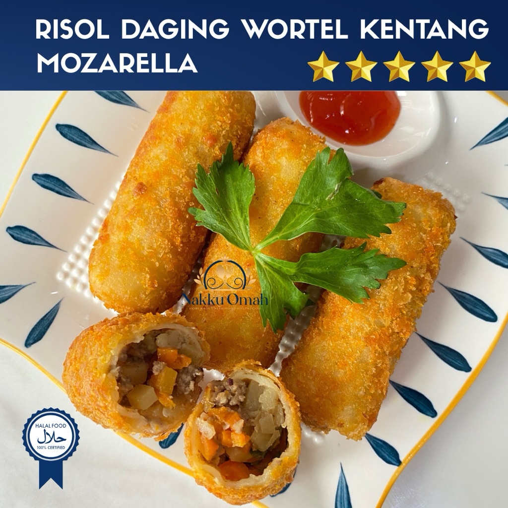 Risol daging beef risoles with mozarella frozen Isi daging sapi wortel dan kentang