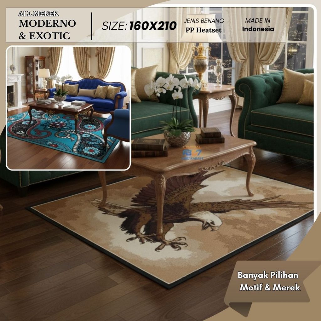 Karpet lokal Moderno & Exotic Ukuran 160x210 cm