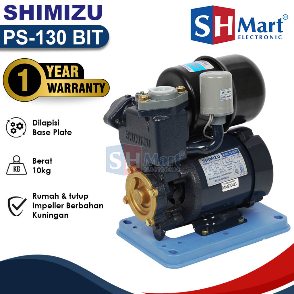 POMPA AIR SHIMIZU PS130BIT PS-130 BIT DANGKAL OTOMATIS 125 WATT (MEDAN)
