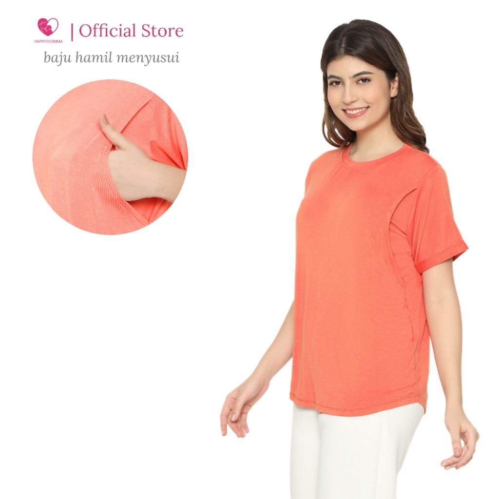 Happymomma - Kaos Busui Friendly Bukaan Kanan Kiri Lengan Pendek Ola