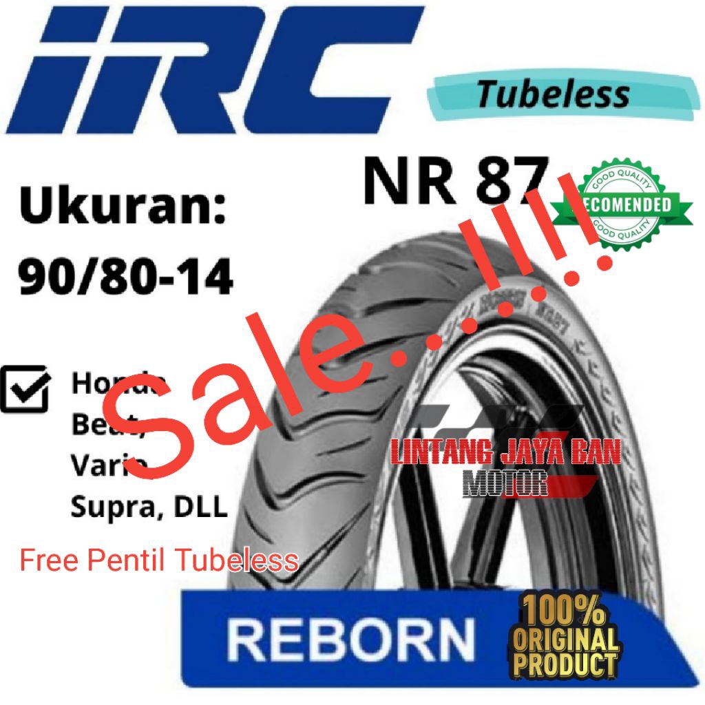 Ban motor metik IRC 90/80-14 Reborn Ring 14 Tubeless