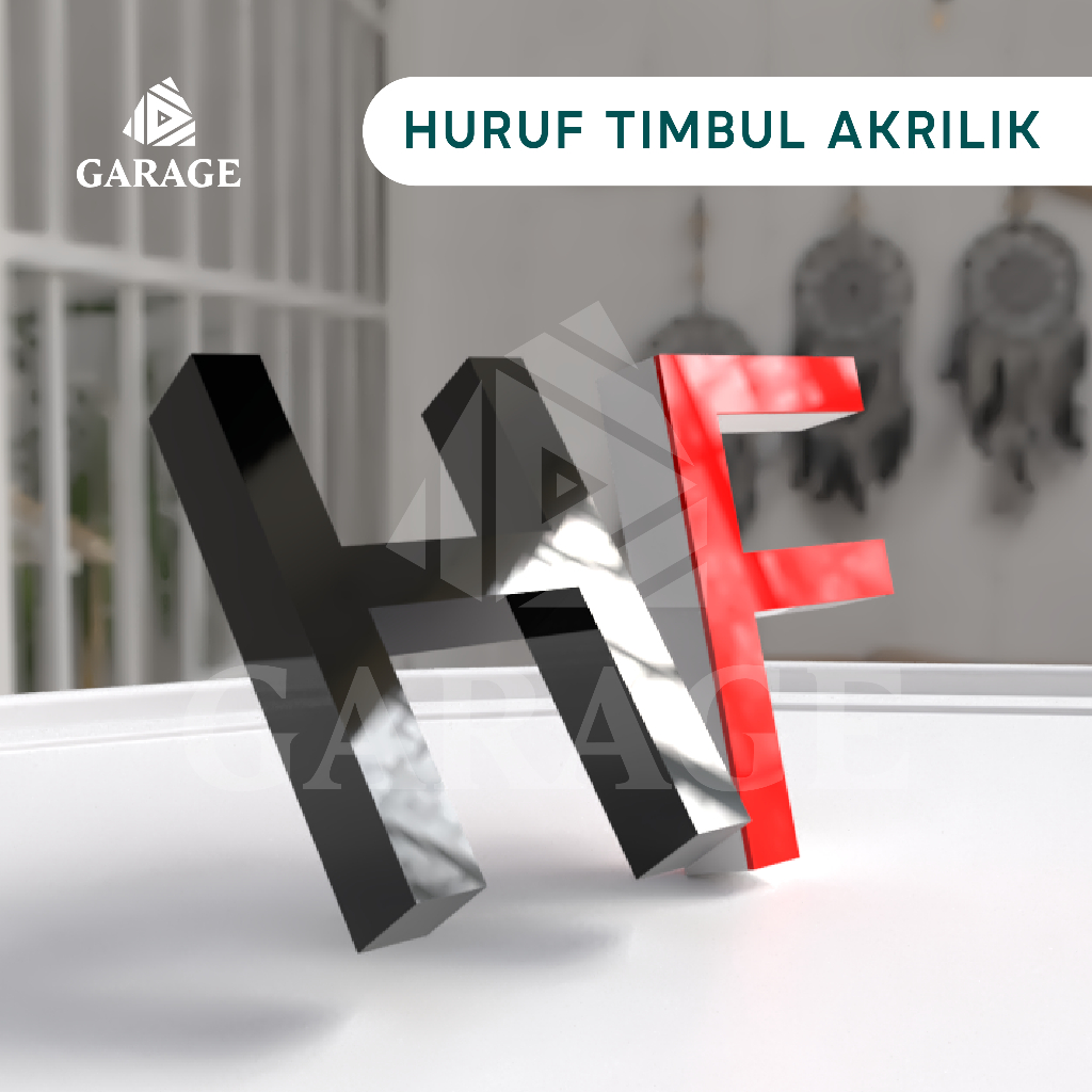Huruf timbul Akrilik Per Cm || Non LED || Custom LetterSign Akrilik - GARAGE