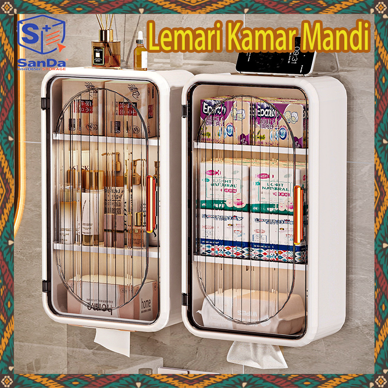 Lemari Kamar Mandi / Kotak tisu kotak / Lemari Plastik Kamar Mandi Dinding Aesthetic Kabinet Kamar M