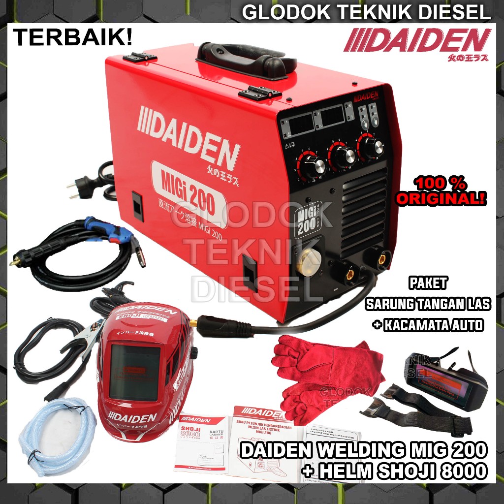 DAIDEN Mesin Las MIGi 200 A Travo Trafo Las Inverter CO2 DAIDEN Japan MIG 200 A MIG200 MIG200A Weldi