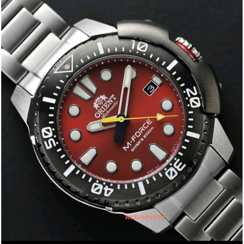 WatchHappy ORIENT M-Force Automatic Red Dial Sapphire RA-AC0L02R00B
