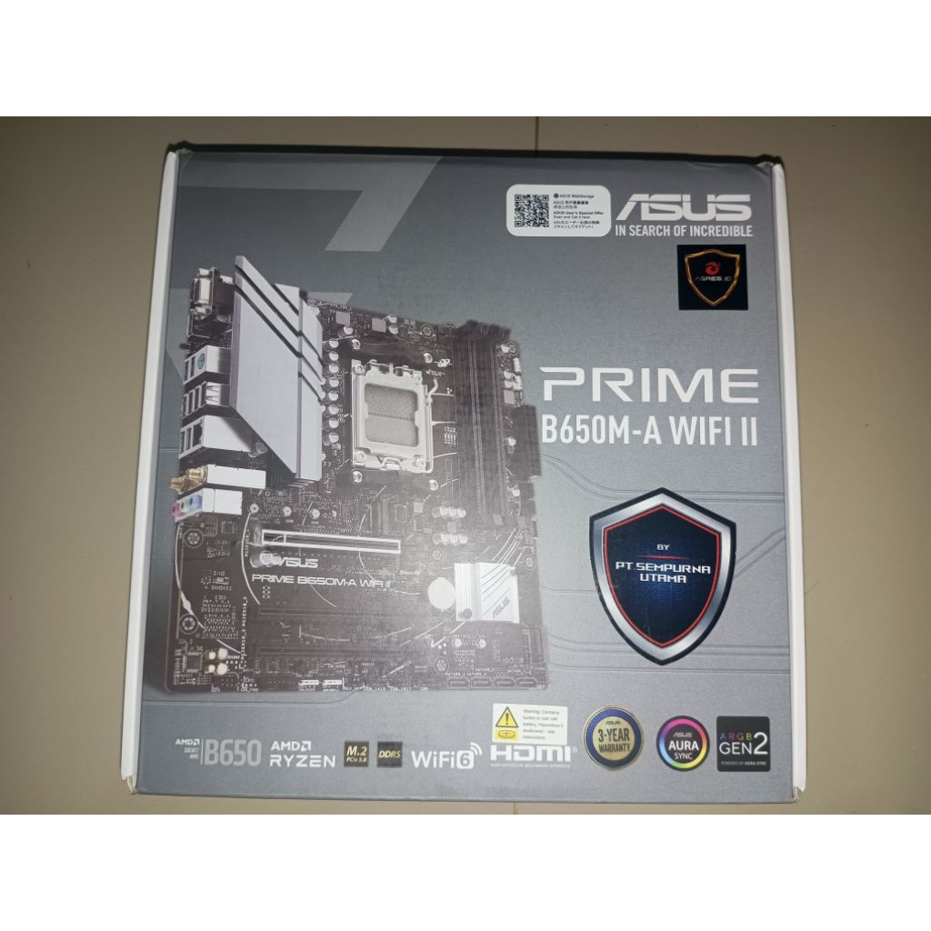 MOTHERBOARD PAKETAN AM5 | ASUS PRIME B650M-A WIFI II + RYZEN 5 8600G TRAY
