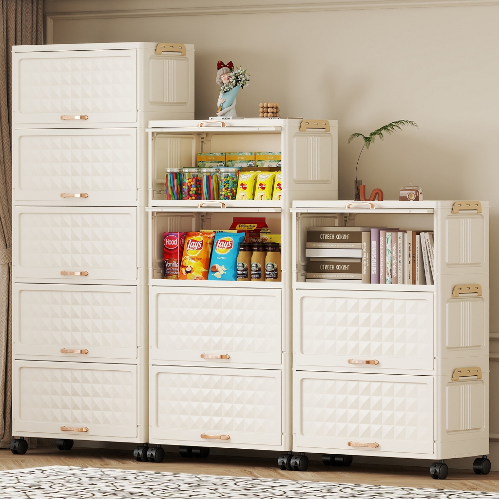 lemari laci plastik 40-50cm plastik lemari baju/ Rak Kabinet Susun Lipat/Lemari bayi plastik yang da