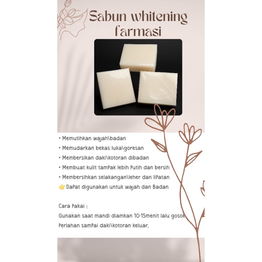 sabun whitening wajah dan badan farmasi