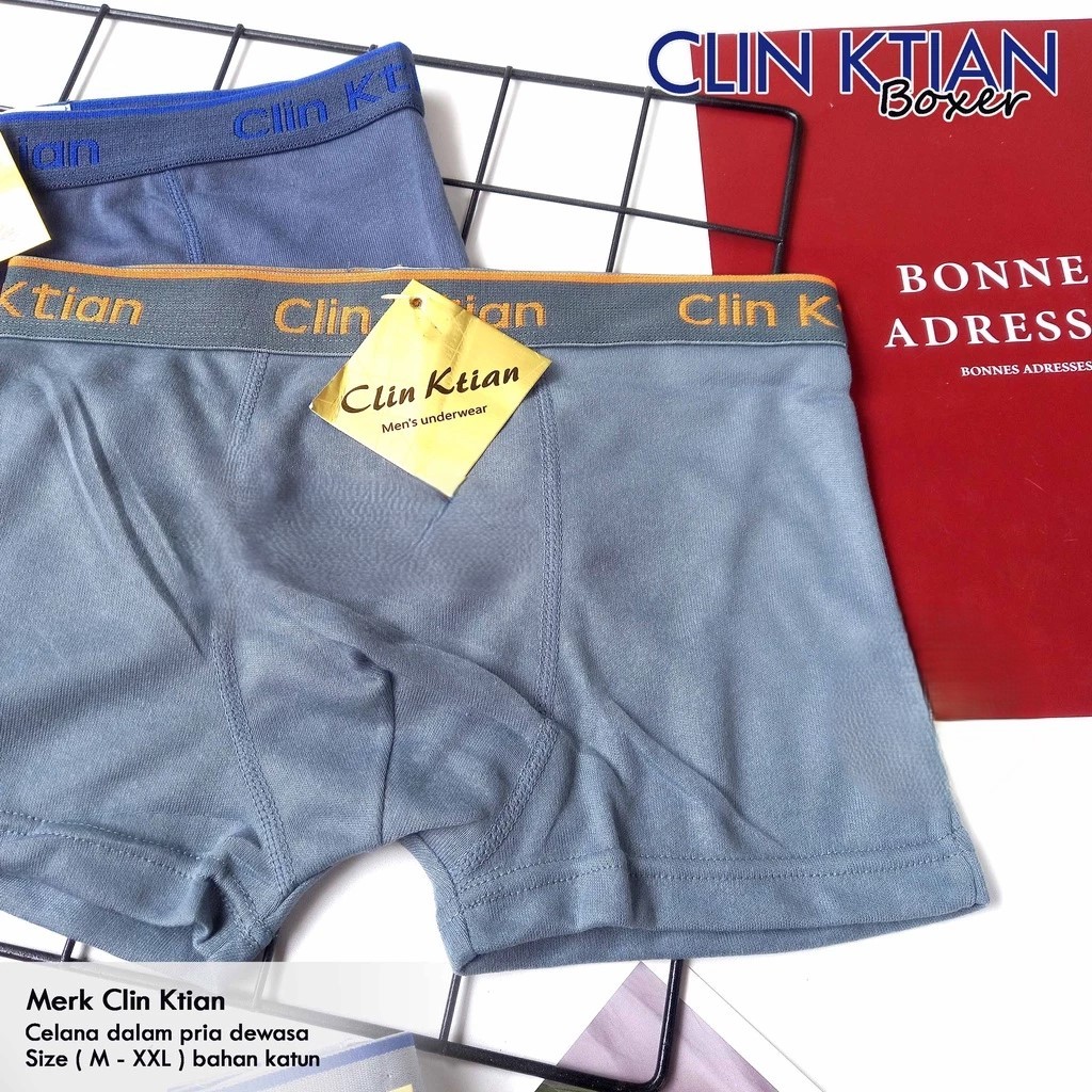 CD Boxer Clin Ktian / Celana Dalam Pria Dewasa Boxer Karet Tebal Murah