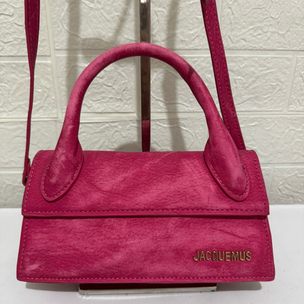 tas sling bag jacquemus. tas selempang wanita. tas sling preloved pink