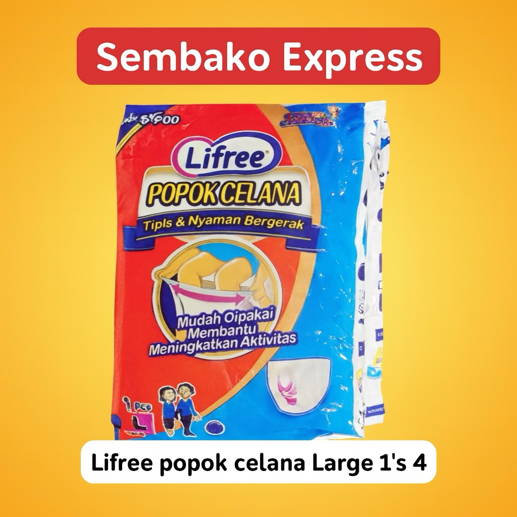 Lifree Popok Celana Large 1’s x 4 – Popok Dewasa Tipe Celana Ukuran L