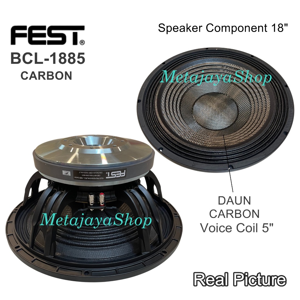 Speaker Component Fest 18'' BCL-1885 Carbon Voice Coil 5 Inch Speaker Karbon