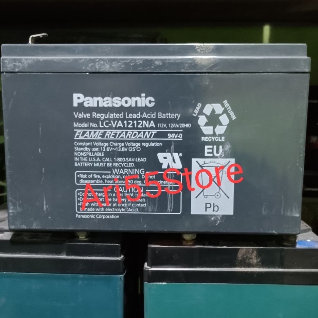 Aki NP12-12 Rekondisi 12V 12Ah Untuk UPS Lampu Dagang /Emergency + Lampu LED 3 Mata 12 Volt Putih