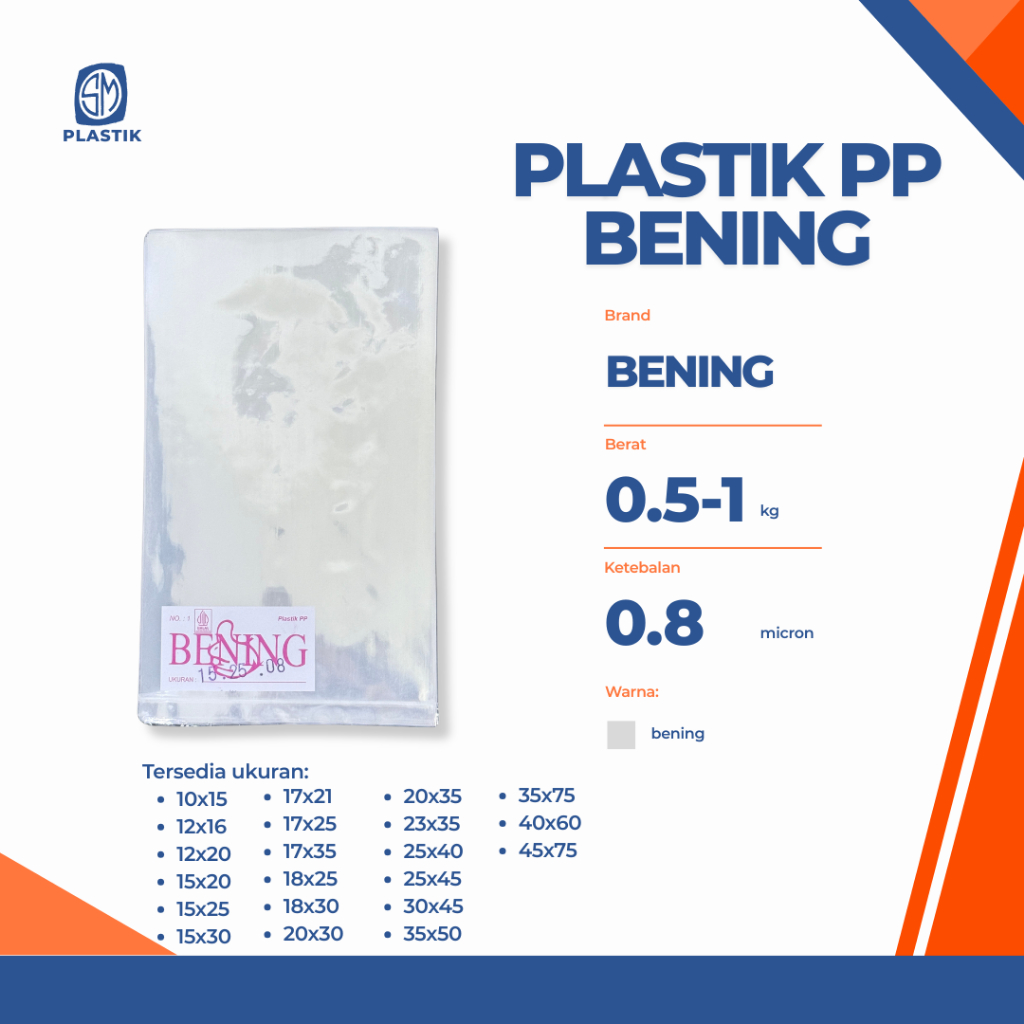 Plastik PP Tebal 0.8 (Cap Bening)