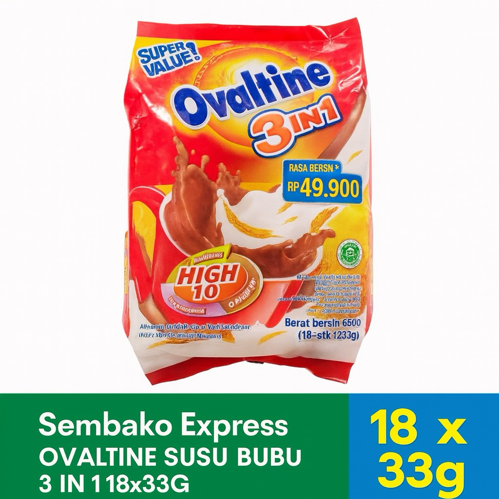 

Ovaltine 3 in 1 Susu Bubuk Cokelat 18 x 33g – Minuman Malt Bernutrisi