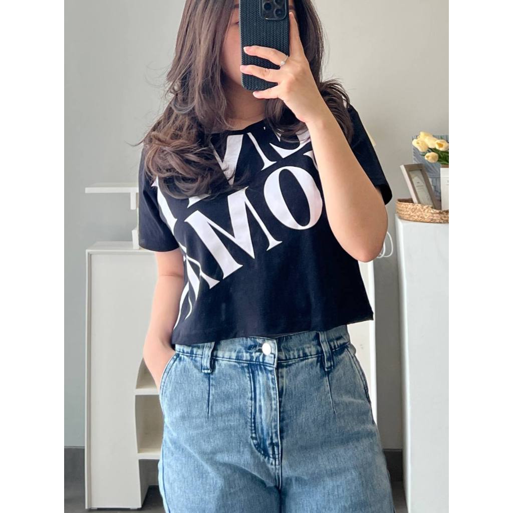 T Shirt Kaos Hitam Putih Wanita | T Shirt Wanita | Baju Kaos Tshirt Tumblr Tee Hitam Putih Thailand 