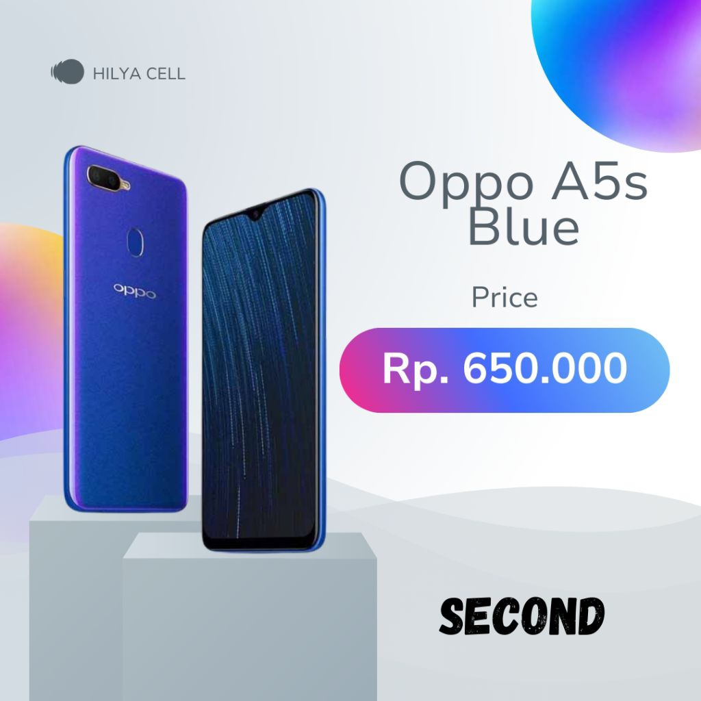 Oppo A5s ram 3/32 second mulus siap pakai +dus charger