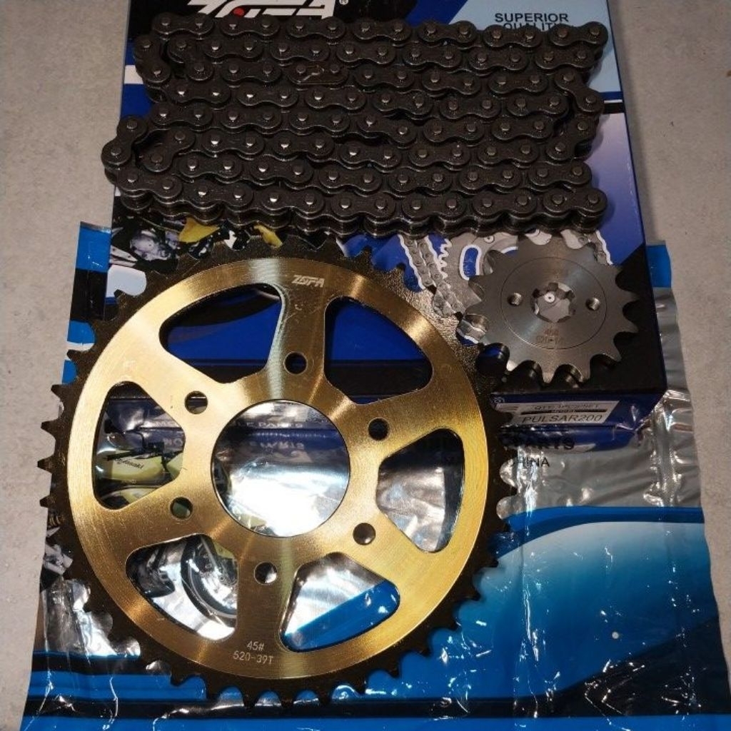 GEAR SET PULSAR 200 NS / GIR RANTAI KAWASAKI PULSAR 200NS BR200 ZOFA