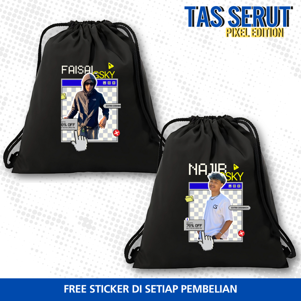 Tas Serut Pixel Edition gwsm Kusumawara team Faisal Najib Mas boy Enthul Free stiker