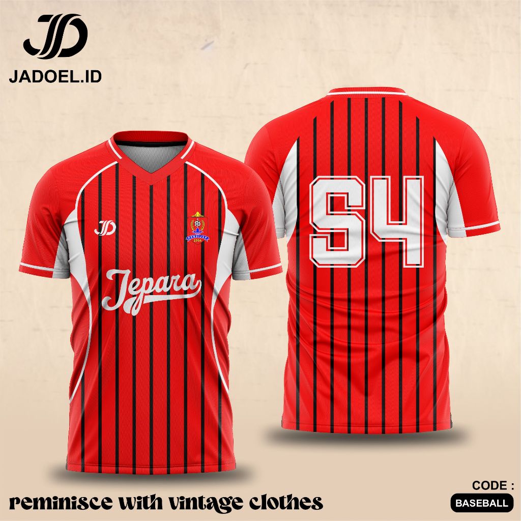 Jadoel_Jersey Retro Baseball Persijap Jepara Home Away Free Custom Nameset Full Printing