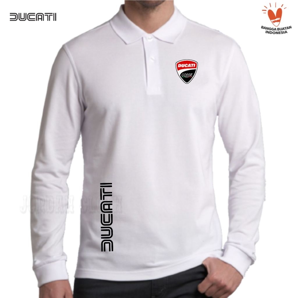 Polo shirt Tshirt Kaos Kerah Lengan Panjang Ducati Racing