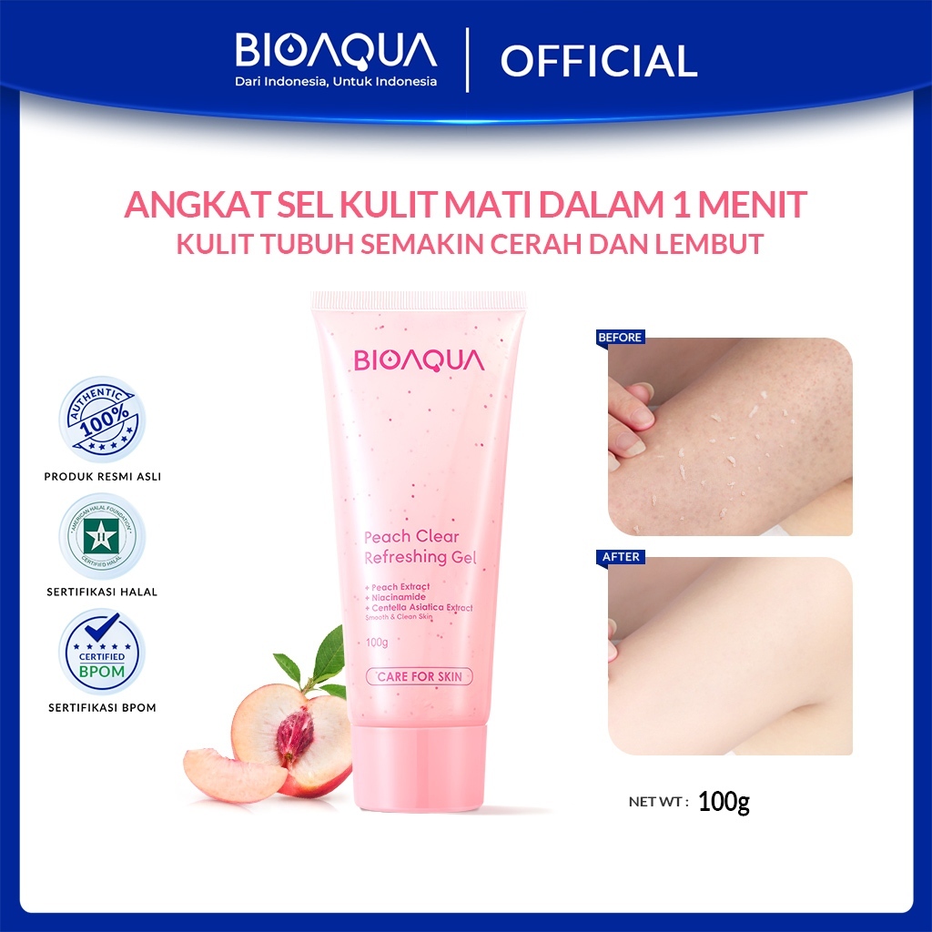 BIOAQUA Scrub Wajah Peeling Gel Niacinamide Brightening & Smooth Facial Exfoliating Gel Wajah 100g