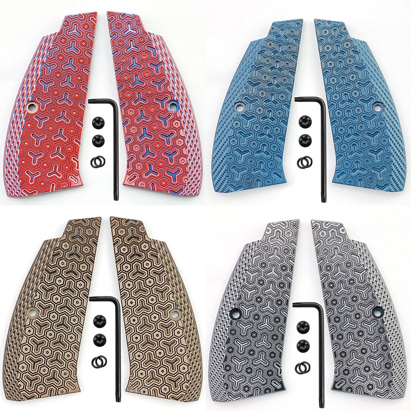 CNC Machined 5 Colors Sunburst Pattern CZ75 G10 Grip Handle Patches For CZ 75 Full Size,SP-01 Series