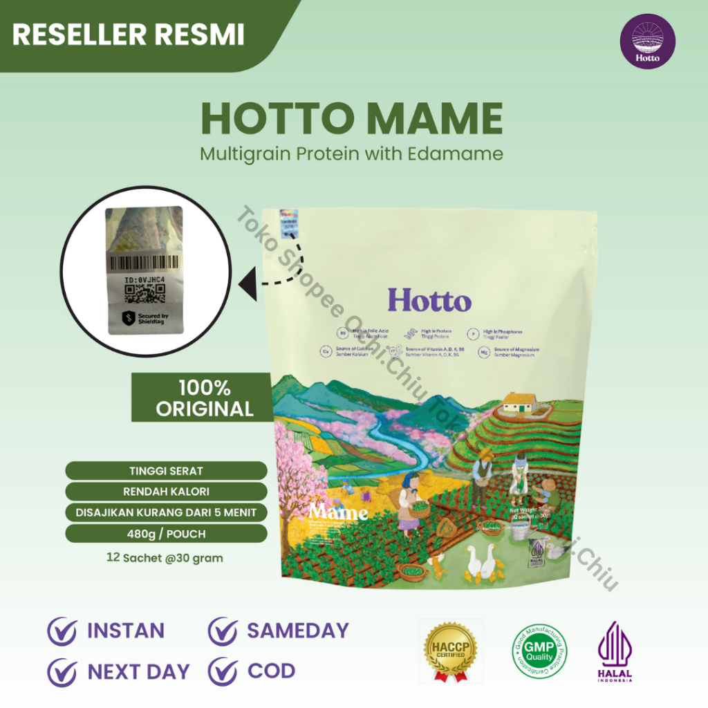 

Hotto Mame multigrain + 15 biji drink 2 3 5 7 9 pouch with Edamame + oatmeal