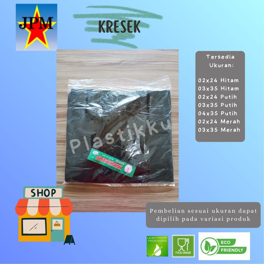 Kantong Kresek Hitam Merah Putih Merk Anggrek  / Kantong Kresek Hitam putih / Kantong Hitam / Kanton