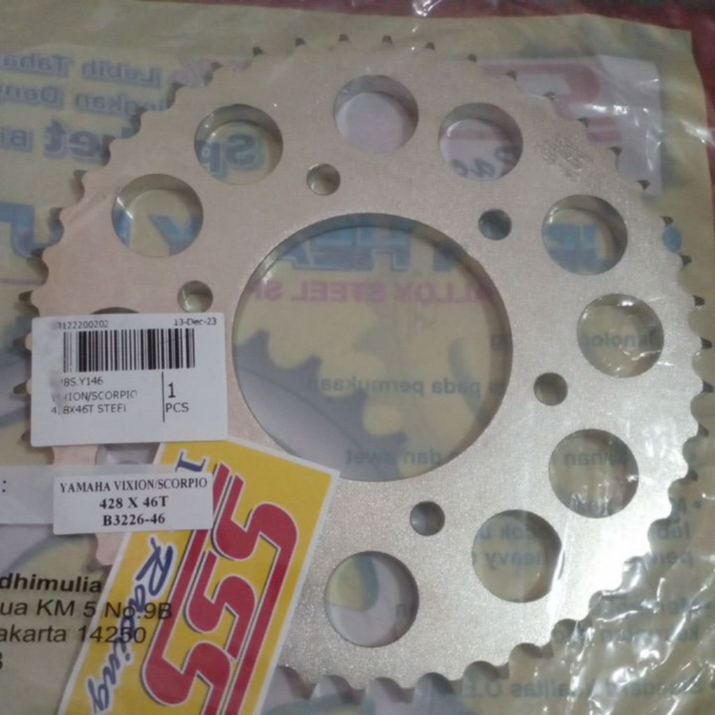 Gir SSS Scorpio Vixion 428 46 Gear belakang Original SSS Racing