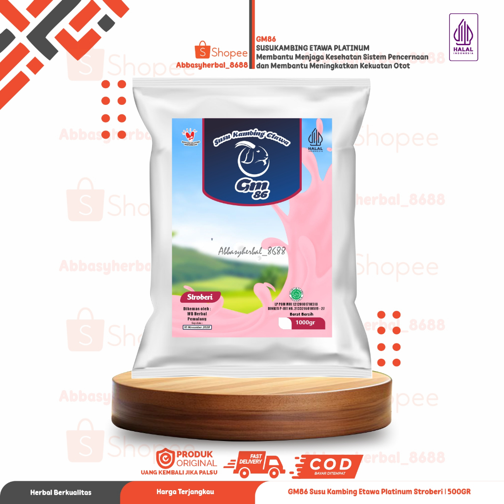 GM 86 Susu Kambing Etawa Bubuk 0,5KG Bantu Menambah Nafsu Makan Anak - Rasa Strawberry