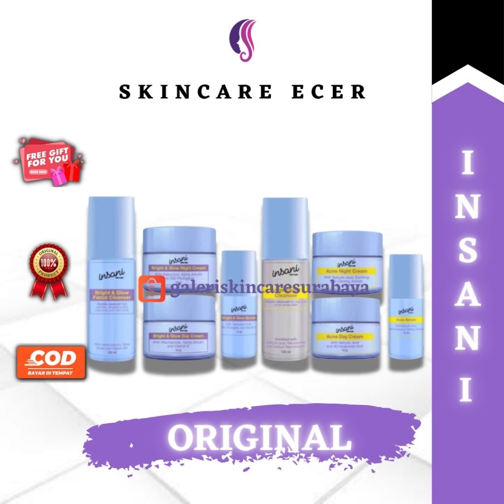 ECER INSANI SKINCARE BEBWHITE C BBC SKINCARE ORIGINAL DAY CREAM NIGHT CREAM SERUM TONER FACIAL WASH