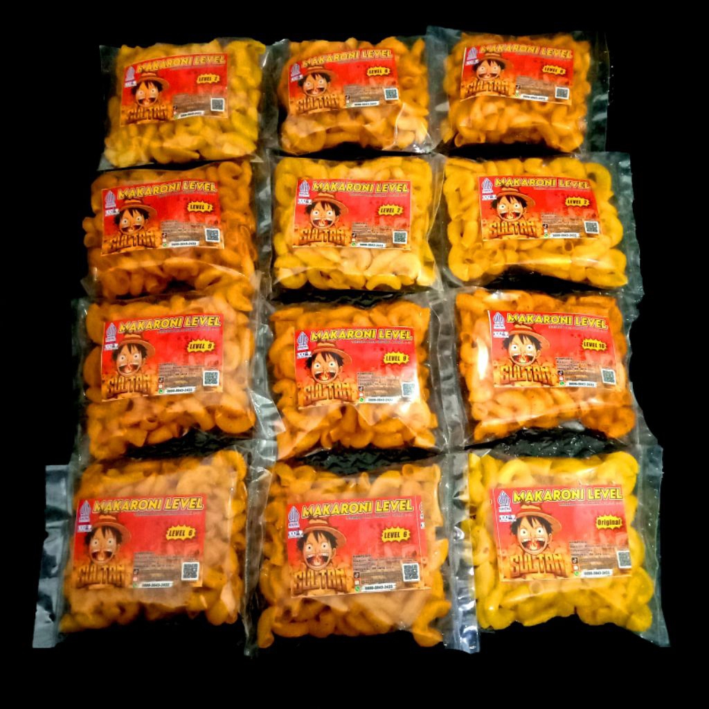 

PAKET USAHA Makaroni Level Sultan Minimal Order 600 pcs 25 Pack Kemasan 30gr
