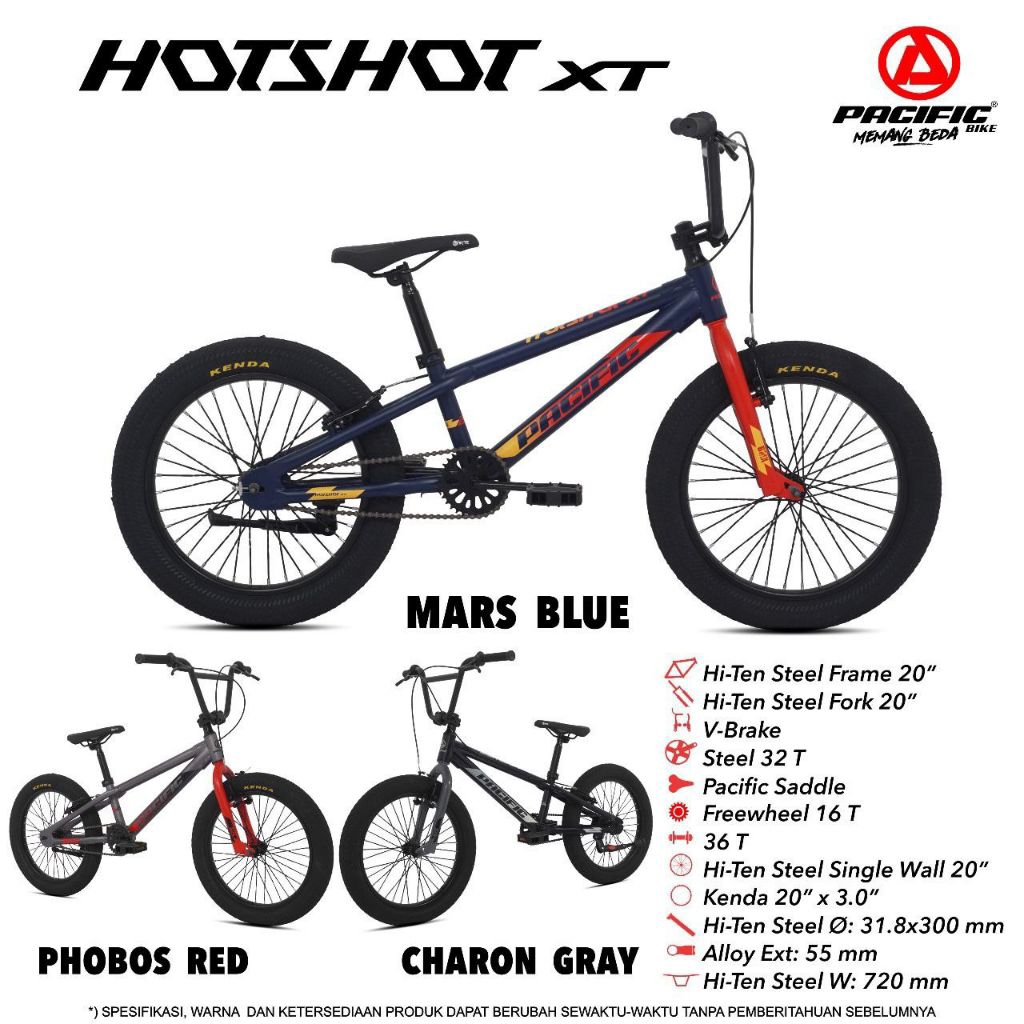 SEPEDA BMX ANAK 20 INCH PACIFIC HOTSHOT XT 3.0 BAN JUMBO ASLI ORIGINAL BESAR GAGAH ROTOR REMAJA DEWA