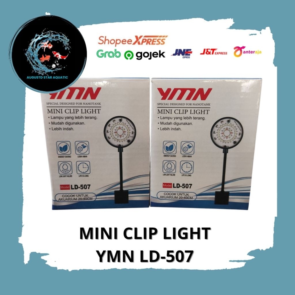 Lampu Jepit Aquarium Mini Clip YMN LED 507 3mode