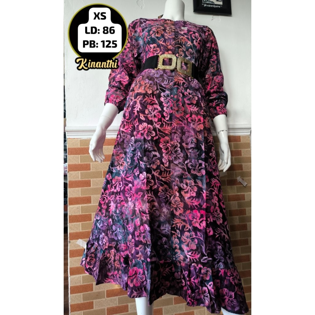 Gamis Rampel Kinanthi size XS |Kinanthi Batik Nusantara.