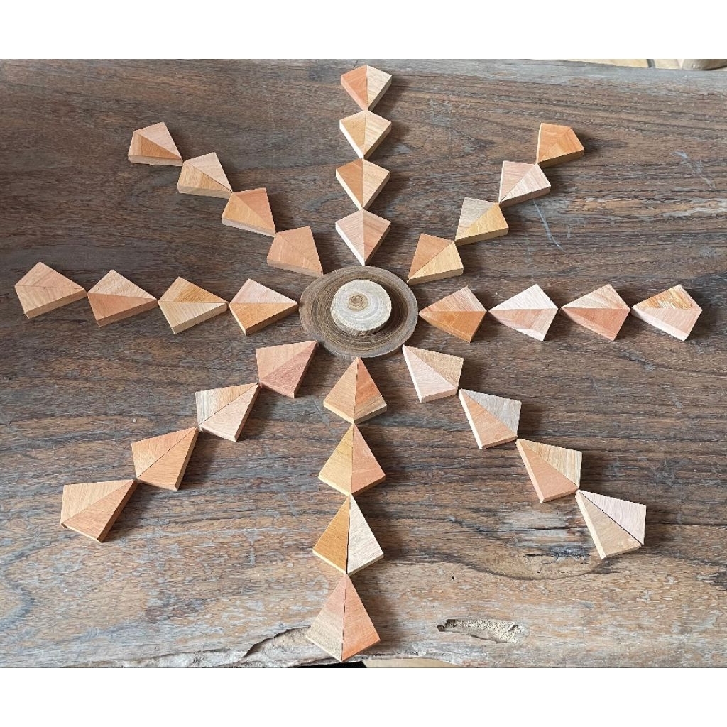 Potongan kayu segitiga / dekorasi / hiasan dinding / mainan anak