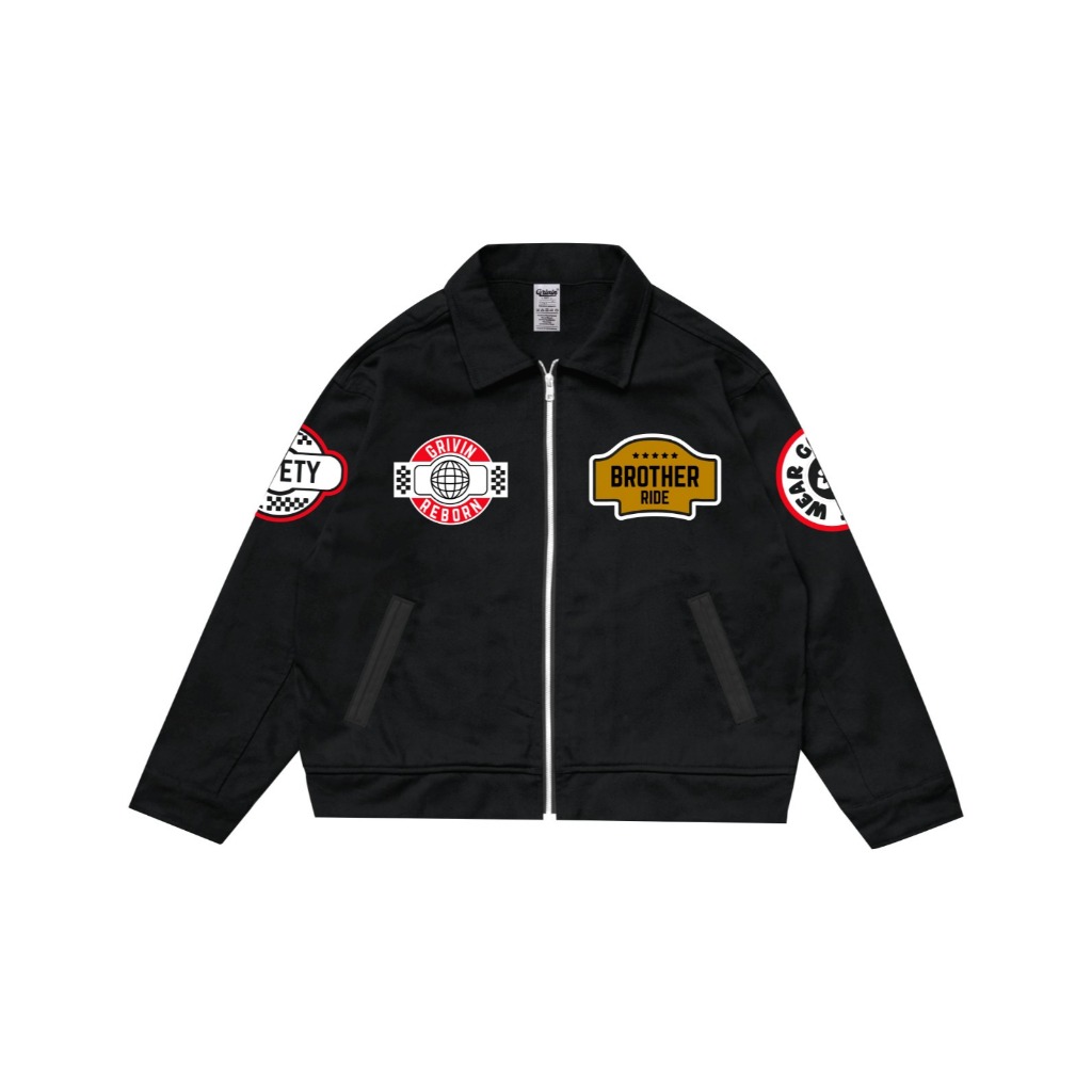 Grivin Work Jacket Pria Unisex Minority Hitam