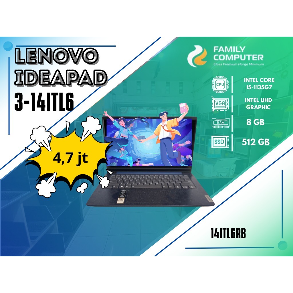 LENOVO IDEAPAD 3 ITL6 | INTEL CORE I5-1135G7 | INTEL UHD GRAPHIC
