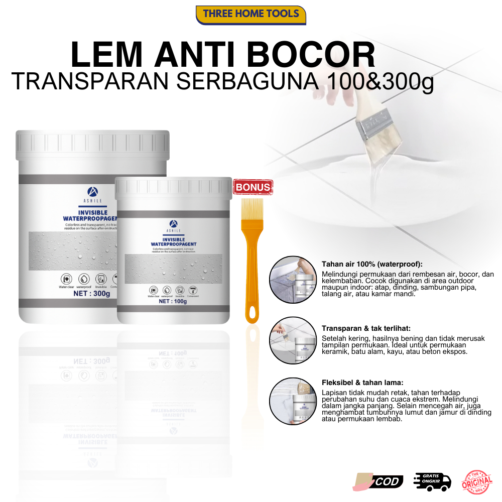 Lem Transparan Anti Bocor Perekat Dinding Keramik Lantai Atap Anti Rembes