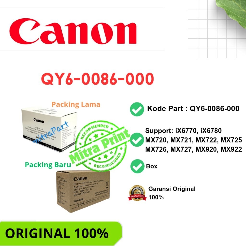 Printhead Canon iX6770 iX6870 MX727 MX927 Original