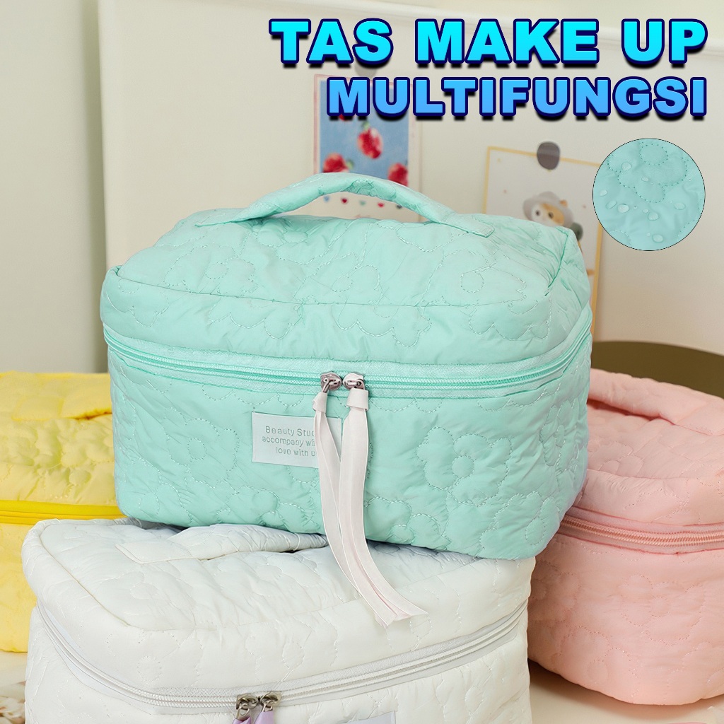 Tas Make Up Multifungsi Travel Pouch Jumbo Make Up Waterproof Tas Kosmetik Kapasitas Besar Terbaru B