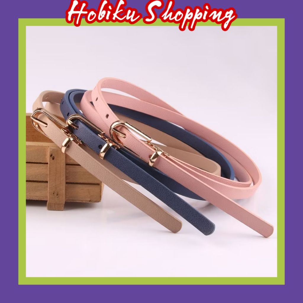 Sabuk Ikat Pinggang Wanita Fashion Gesper Kecil Bahan Kulit PU Ring Belt Ikat Pinggang Gamis