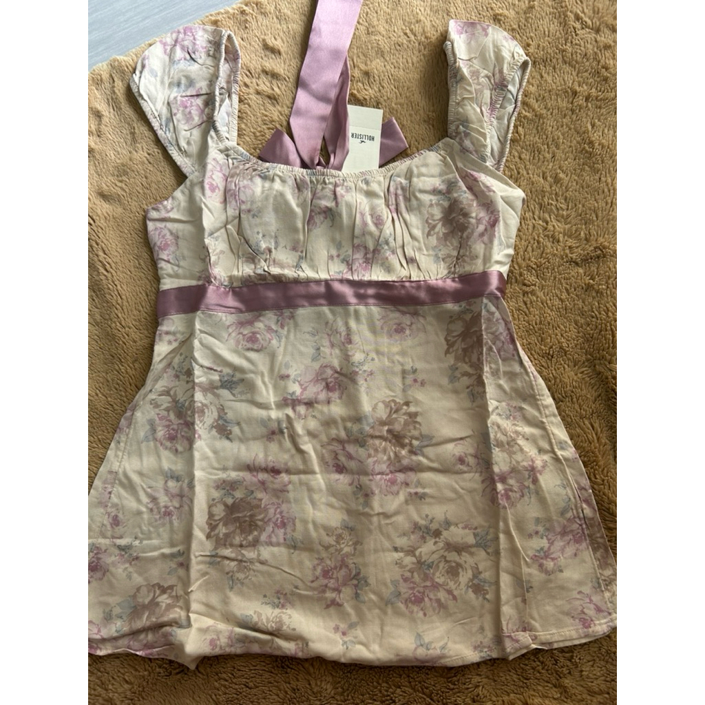 BNWT Hollister easy satin tie babydoll top not milkmaid or coquette