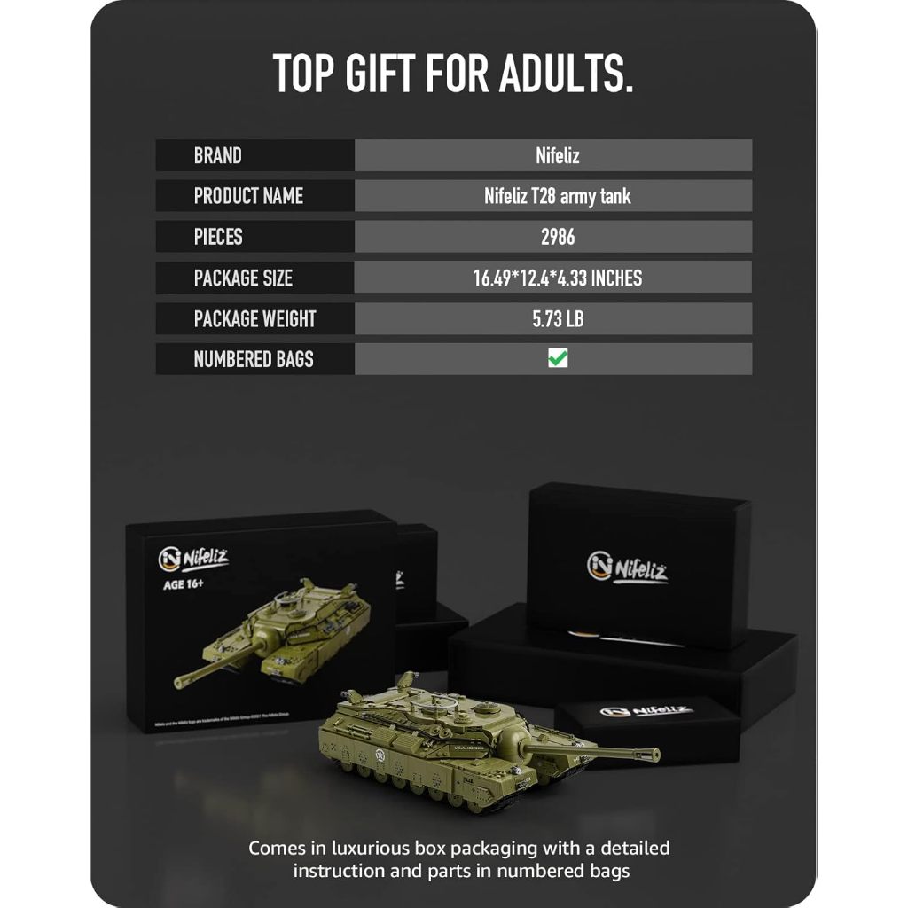 TERMURAH NIFELIZ T28 SUPER HEAVY TANK MODEL TOY FOR ADULTS, COLLECTIBLE MILITARY BUILDING DISPLAY